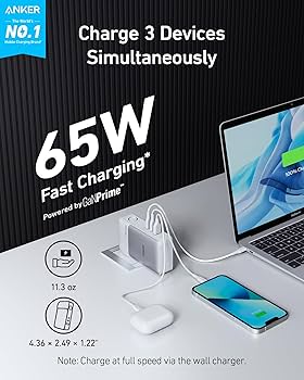 ★Anker733PowerBank(GaNPrime65W 10000mAh★ Anker 733 Power Bank (GaNPrime PowerCore 65W), 2-in-1 Hybrid